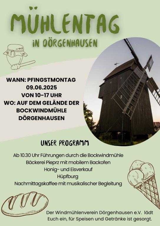 Informationsflyer Mühlentag 2025